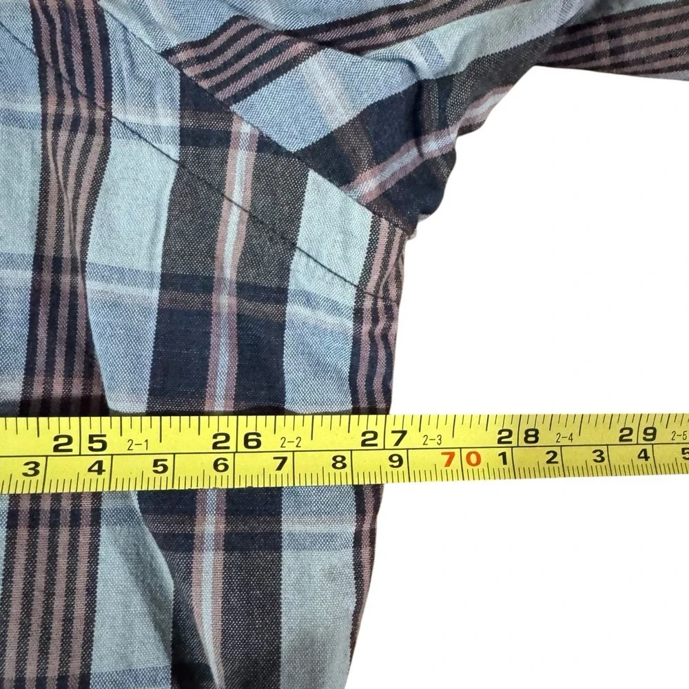 VTG‎ Polo Ralph Lauren Classic Fit S/S Button Down Shirt Blue Plaid Men's Sz XL - Picture 7 of 8